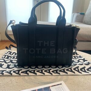 Marc Jacobs Black Leather Tote Bag